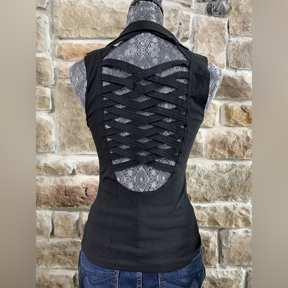 Lydia || NWT Suede Zip Corset Top (L) - Picture 7 of 15